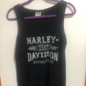 Harley Davidson Woman’s Bling Logo Blue pinstripe Tank Top